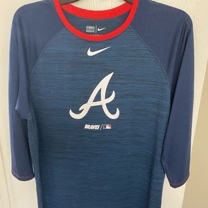 Men’s Dry-fit shirt, Atlanta Braves by Nike, Gently worn. Great condition!